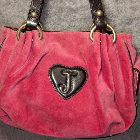 Vintage 2002 Juicy Couture Pink Velour Bag With Keychains Y2K Make Me An Offer ♥ - Picture 3 of 16